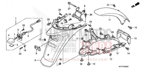 GARDE-BOUE ARRIERE SH125R8 de 2008